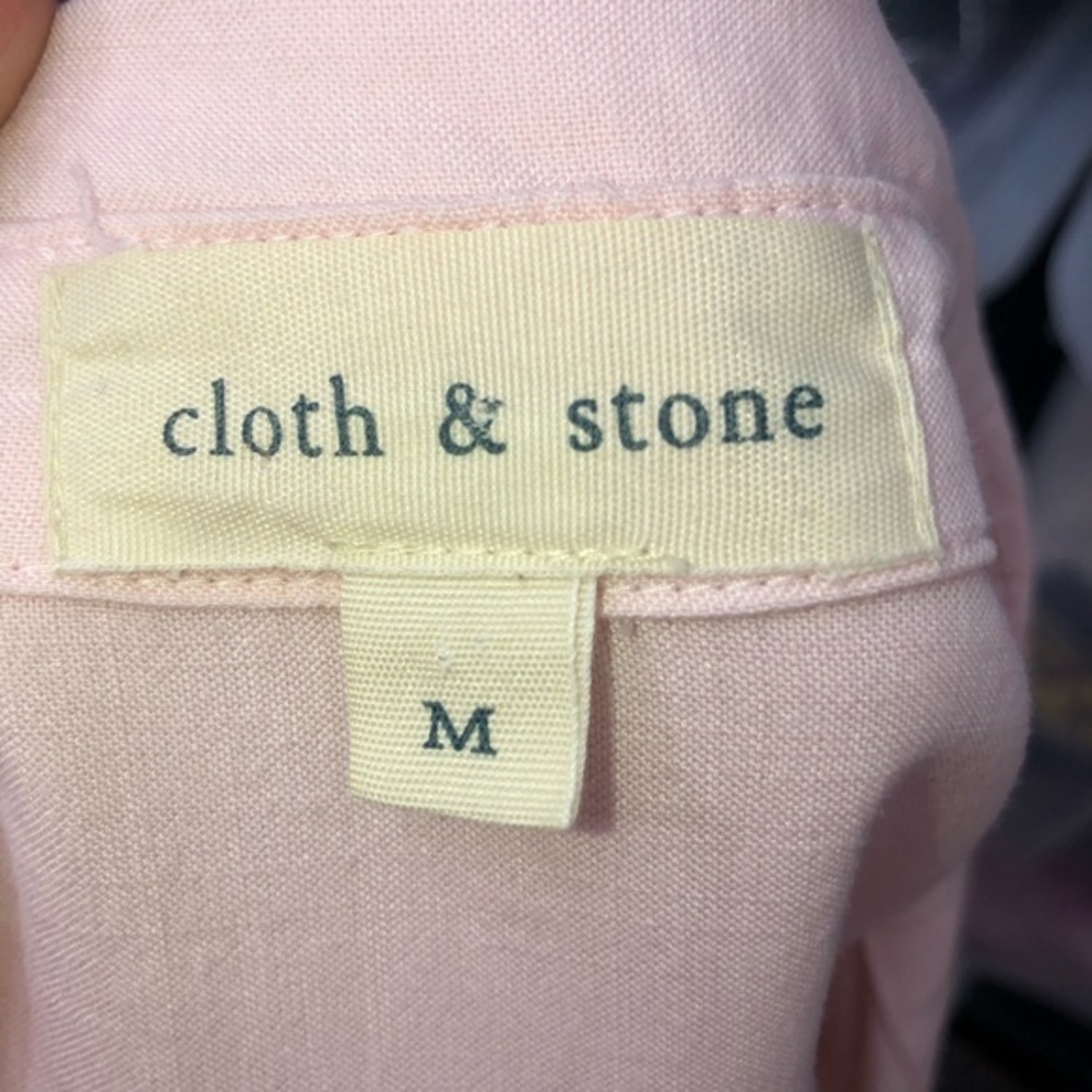Cloth & Stone Sleeveless Button Down Blouse High Low Hem Pink Size M - Picture 4 of 5